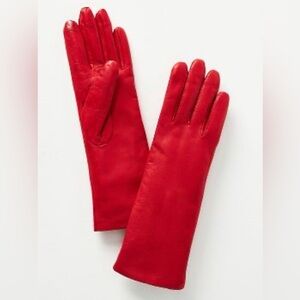 NWT Anthropologie red leather gloves XS/S